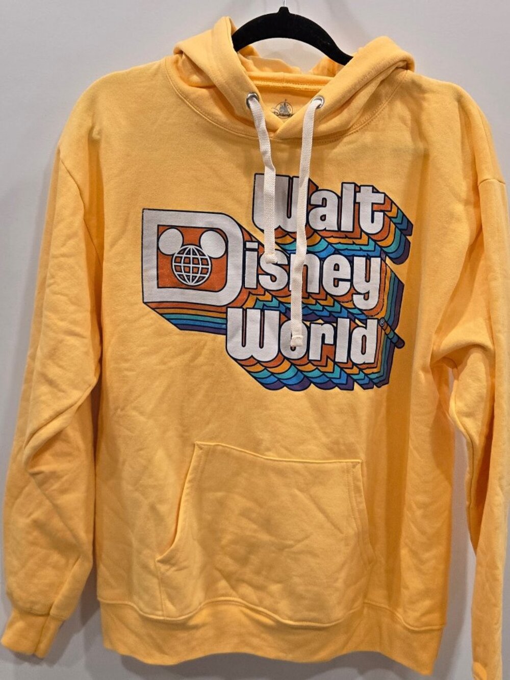 Disney World Retro Graphic Hoodie | Yellow | Size M (#116)